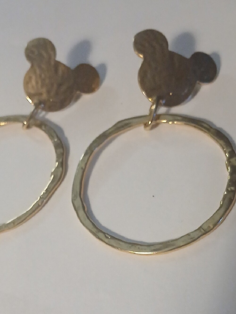 Disney Gold-Tone Mickey Head Hoop Earrings